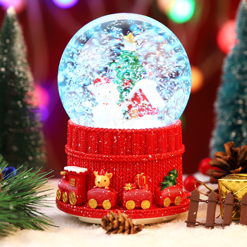 3D Cartoon Cute Glass Snow Globe Mini Snowman Crystal Glass Ball Christmas Ornaments