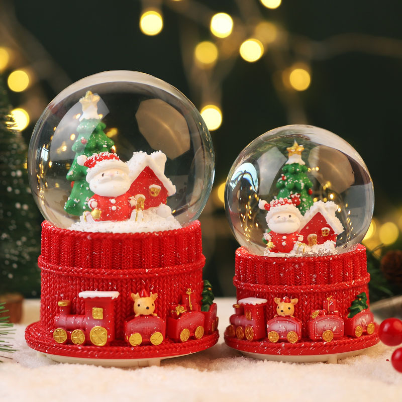 3D Cartoon Cute Glass Snow Globe Mini Snowman Crystal Glass Ball Christmas Ornaments