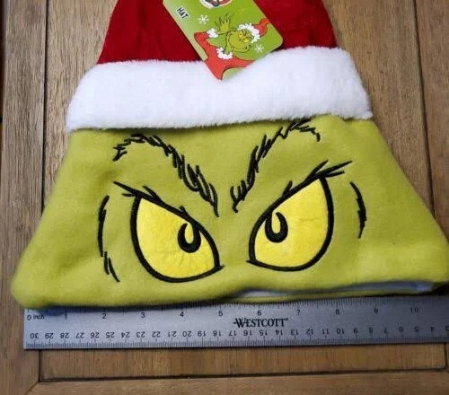 2024 Christmas Funny Grinch Plush Santa Hat