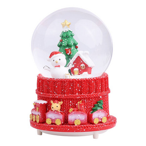 3D Cartoon Cute Glass Snow Globe Mini Snowman Crystal Glass Ball Christmas Ornaments