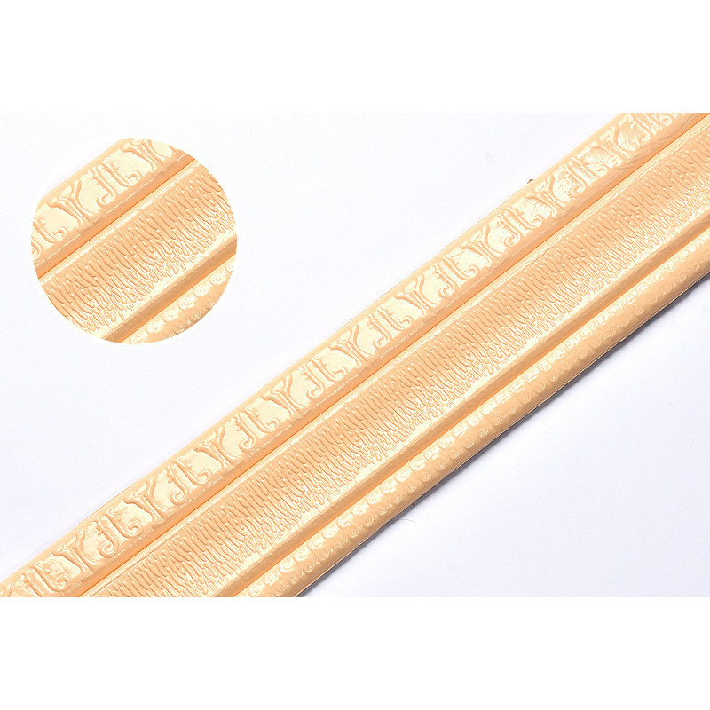 Traditional Style Corner Protector Water Resistance Bathroom Gold Plastic Self-Adhesive Skirting Boards