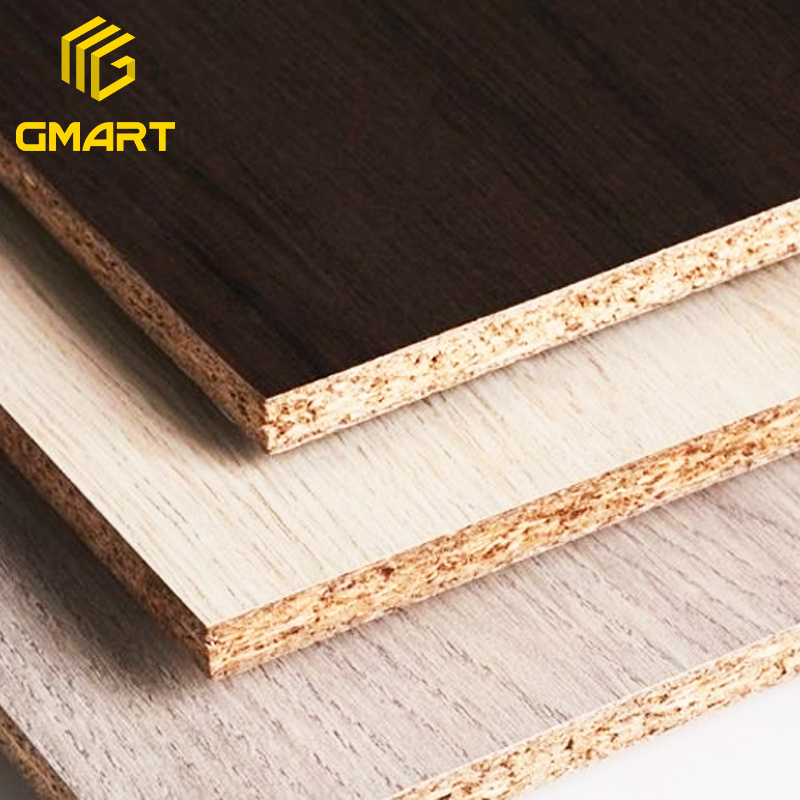 High Gloss 4X8' Melamine Sanded Sheets Rice Husk Wood Textured Osb Raw Mdf 18Mm Melamine Colored Particle Board