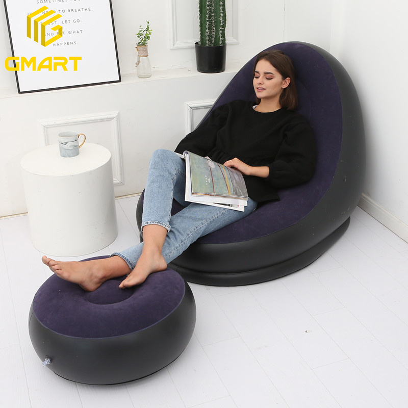 Gmart Multi Function Upholstery Hotel Adult Mini Air Recliner Table Multifunctional Velvet Inflatable Sofa For Sofa Furniture