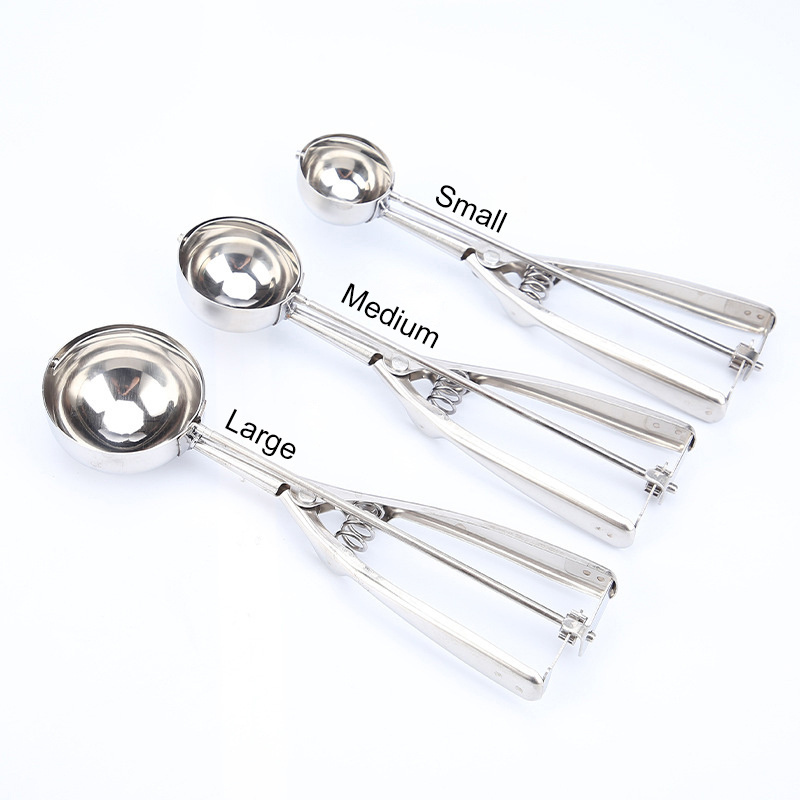 Wholesale Kitchen Tools Ice Cream Scoop Stainless Steel, High Quality Ice Ball Maker Stainless Ice Cream Scoops