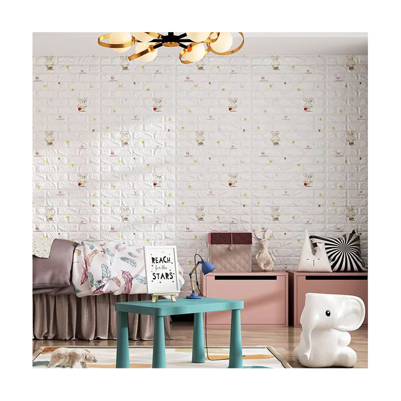 Modern Design DIY Peel And Stick Children'S Room Geometric Pattern Xpe/Pe Foam 3D Wallpaper Wall Tile