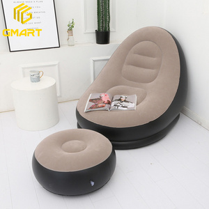 Gmart Adult Lounge Relax Inflated Sofa Lazy Living Room Furniture Chair Flocked Bbl Hot Selling Comfortable Inflatable Sofas