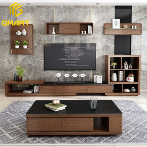 Gmart European Style Modern Living Room Furniture Simple Tv Stand Wood Wall Wall Unit Tv cabinet With Fireplace