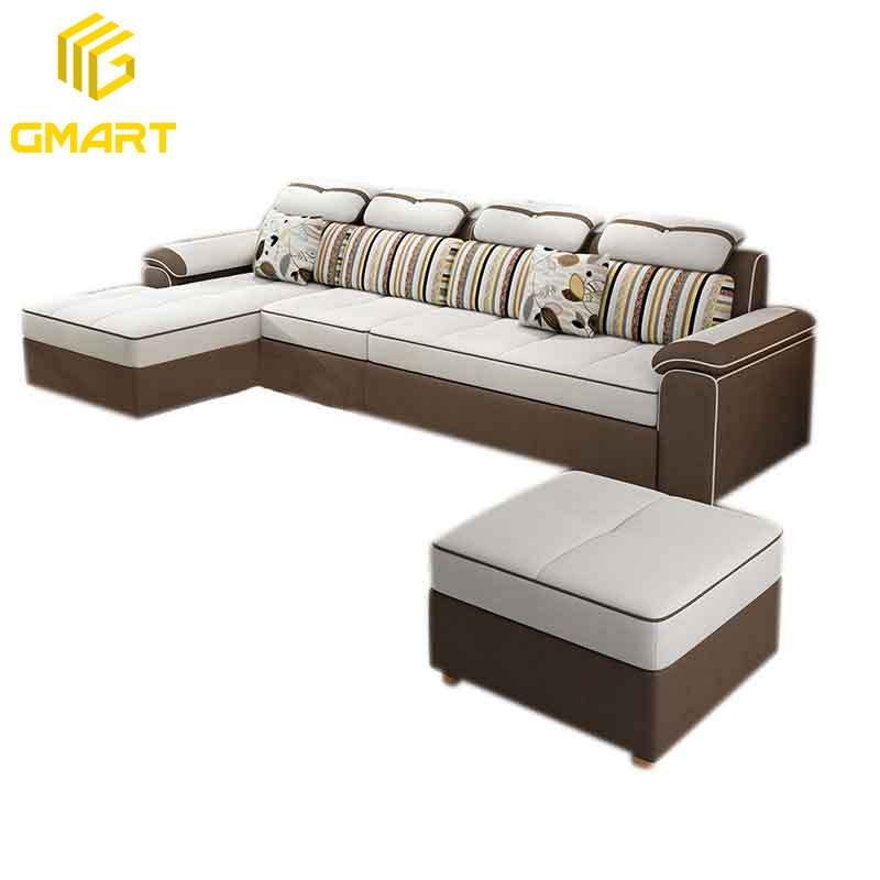 Gmart Free Shipping Livingroom Furniture Old Model Sofa Adult Colorful Low L Shape 3 Piece Reclinable Folding Sofa Wall Bed