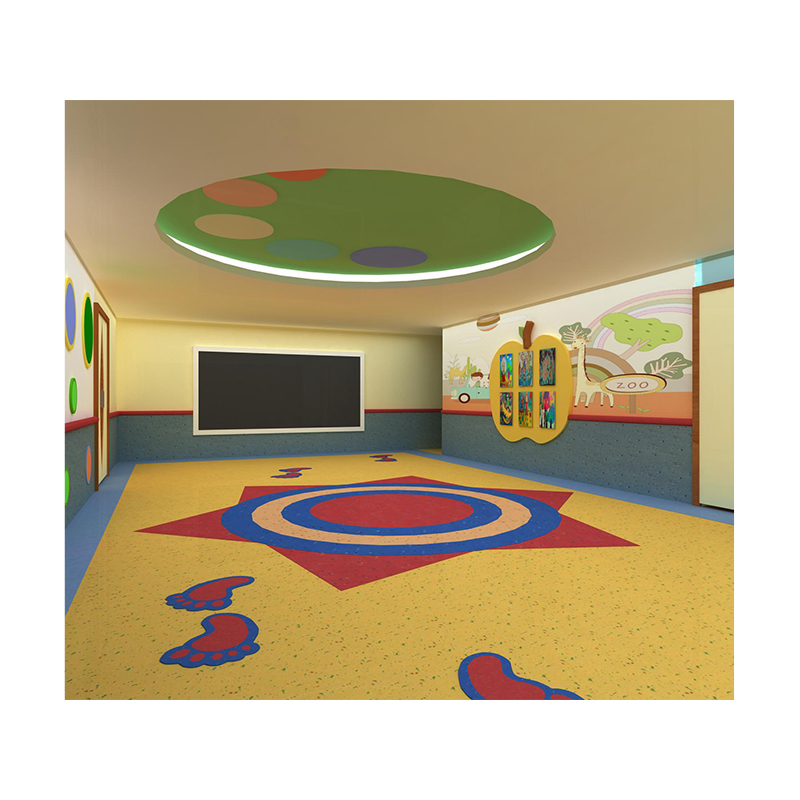 Factory Supplying 2M Light Grey School Anti-Slip Low Maintenance Natural Piso Flooring Roll Pvc