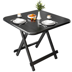 Wholesale Light Weight Convenient Wood Black Square Folding Tables And Chair For Home Furniture