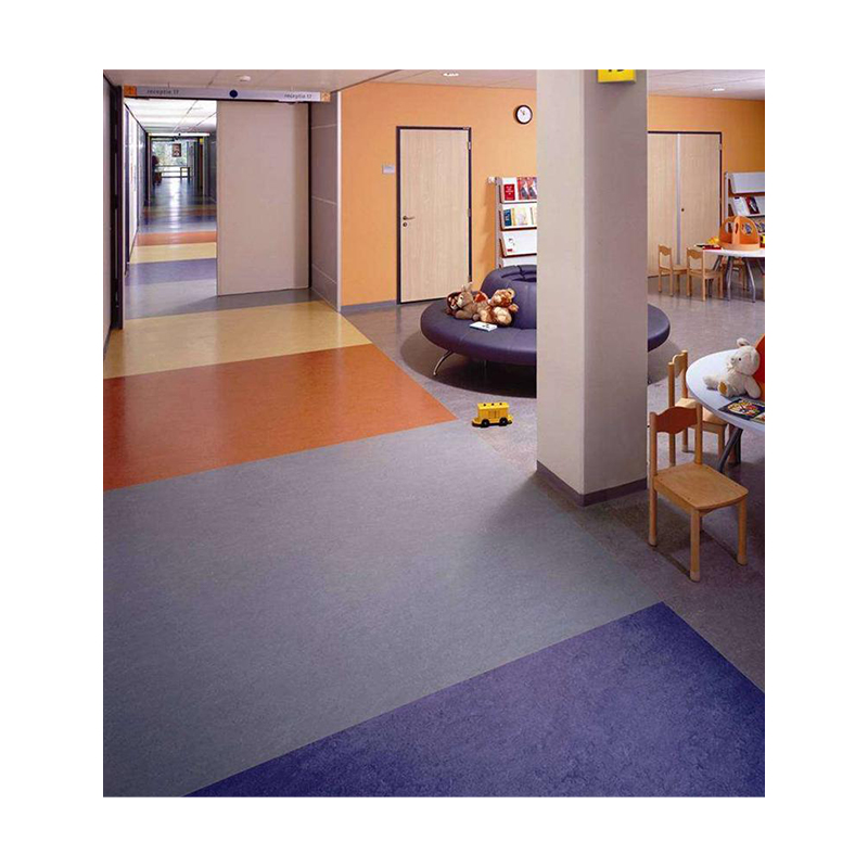 Factory Supplying 2M Light Grey School Anti-Slip Low Maintenance Natural Piso Flooring Roll Pvc