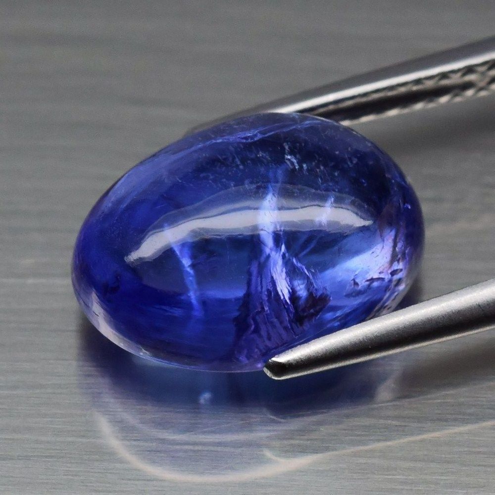 4.65ct 11.2x8.2mm Oval Cabochon Natural Violet Blue Tanzanite Tanzania