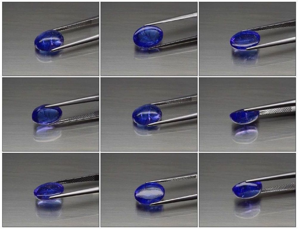 4.65ct 11.2x8.2mm Oval Cabochon Natural Violet Blue Tanzanite Tanzania