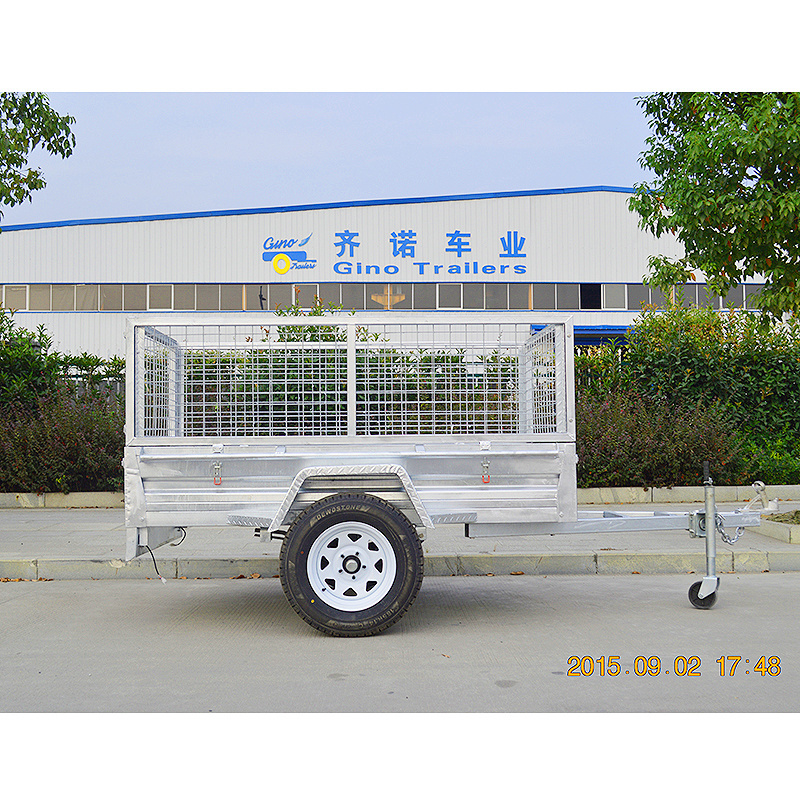 GINO 6ft x 4ft Multi Purpose Galvanised Cage Car Single Axle Trailer Bolted Mechanical Cow for Sale