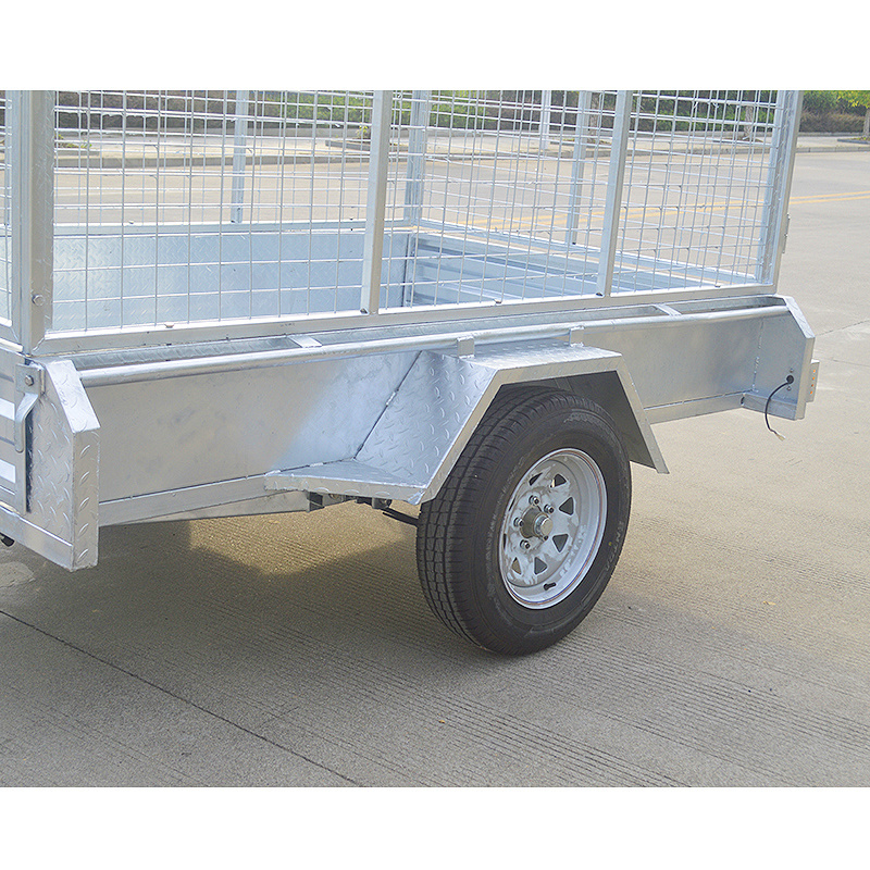 GINO Motorcycle 7x4ft Farm Agriculture Single Axle Full Welded Trailers with Chassis Bar