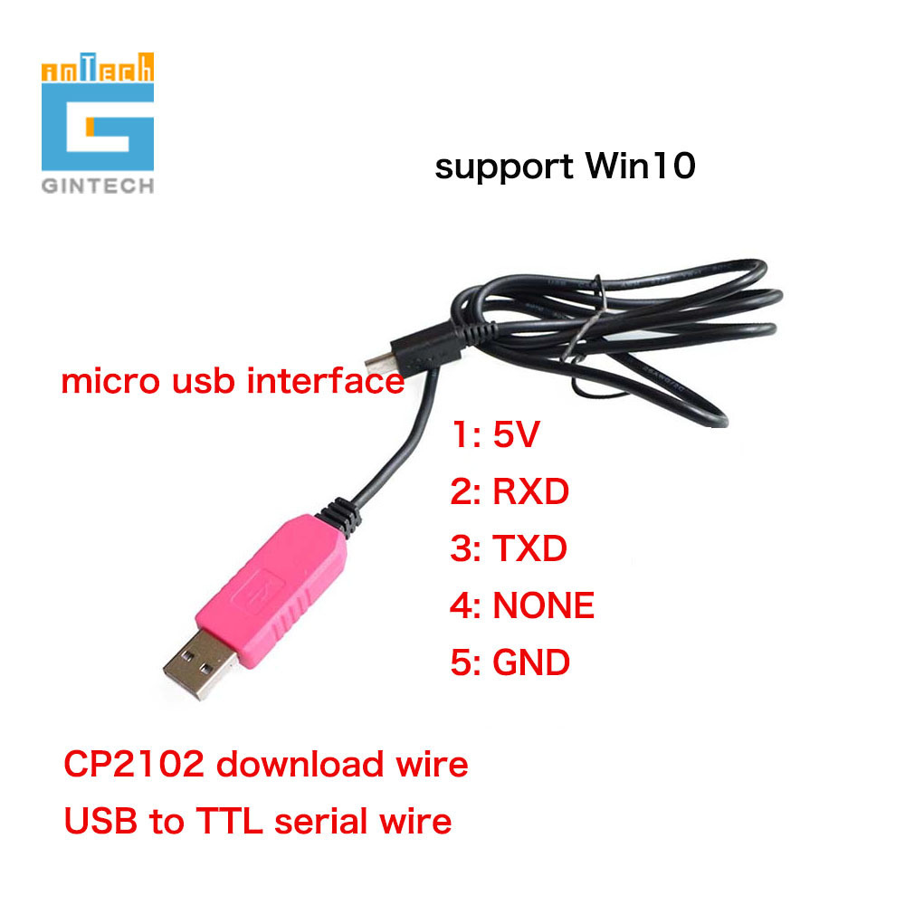 MICRO USB 5PIN 1M CP2102 USB To UART TTL Cable Module 4 Pin 4P Serial Adapter Download Cable Module For Win10 For Raspberry Pi