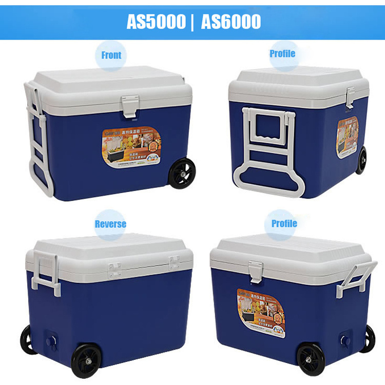 GINT 50L Trolley Rotomolded Hard Plastic Cooler Box For Outdoor Camping