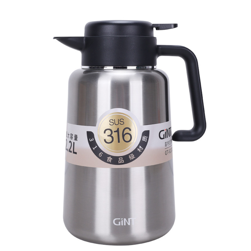 2200ML Double Wall Vacuum Insulated Flask Kettle Big Capacity 316 Stainless Steel Thermos Tea Coffee Pot