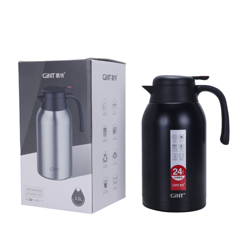 Classic Large Capacity 2.2L Double Wall 304 Stainless Steel Insulation Thermos Vacuum Flask Tea Coffee Pot With Custom Logo