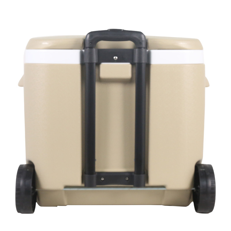 Custom Logo Color 18L 28L 38L 48L Portable Field Bar Drinks Hard Plastic Camping Cooler Box With Wheel Wheels And Handle Outdoor