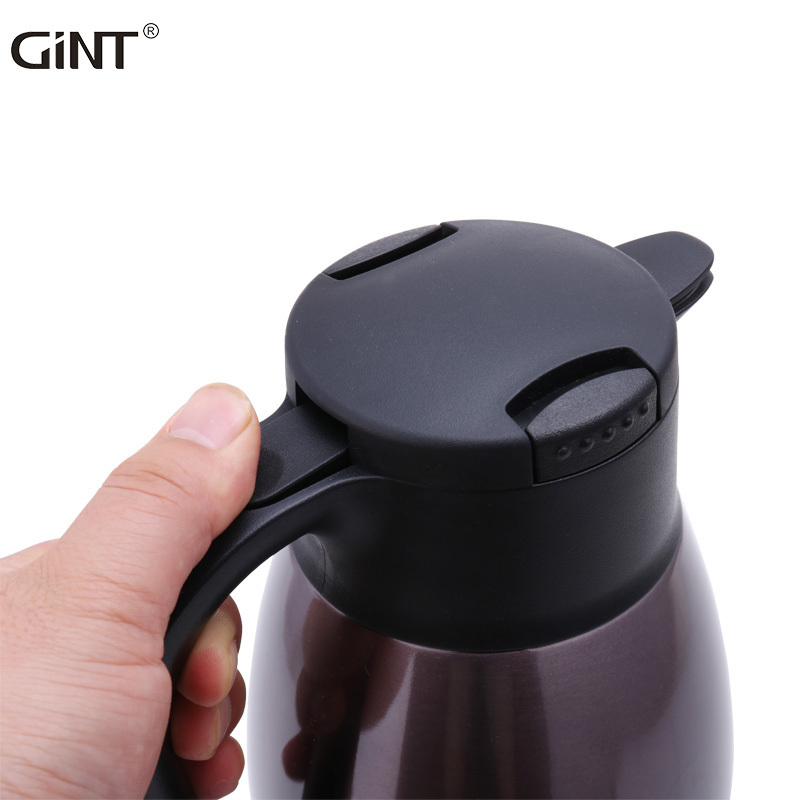 GiNT 1L 304 stainless steel food 2020 Quality insulated water coffee milk pot Thermal Coffee Carafe with Lid