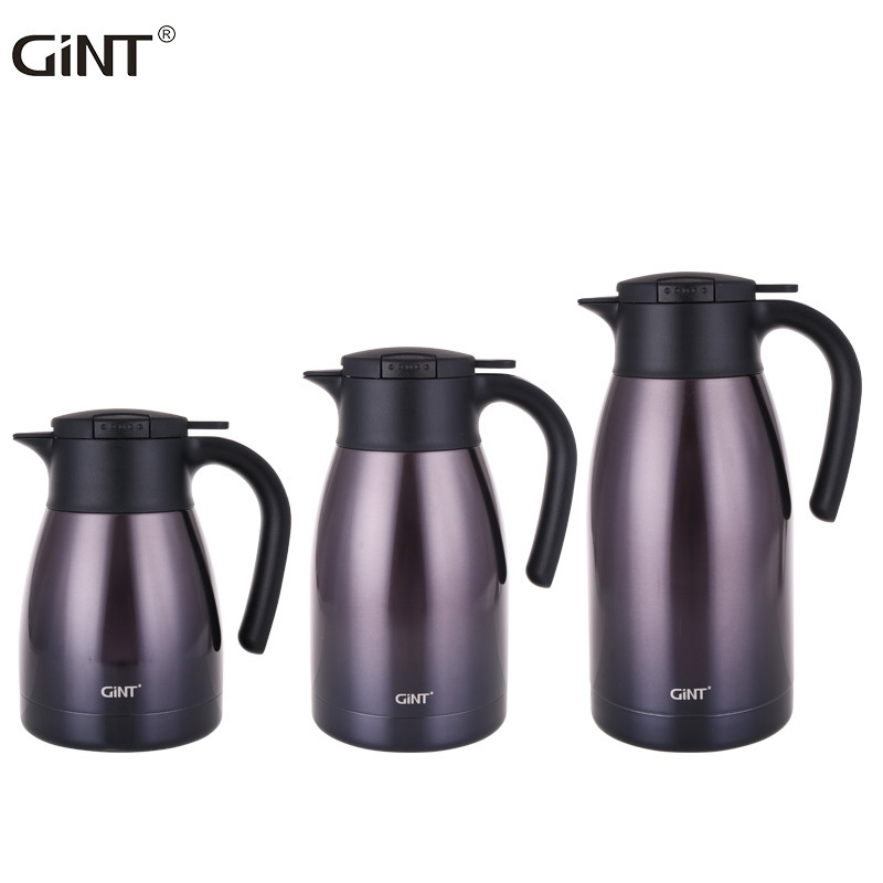 GiNT 1L 304 stainless steel food 2020 Quality insulated water coffee milk pot Thermal Coffee Carafe with Lid