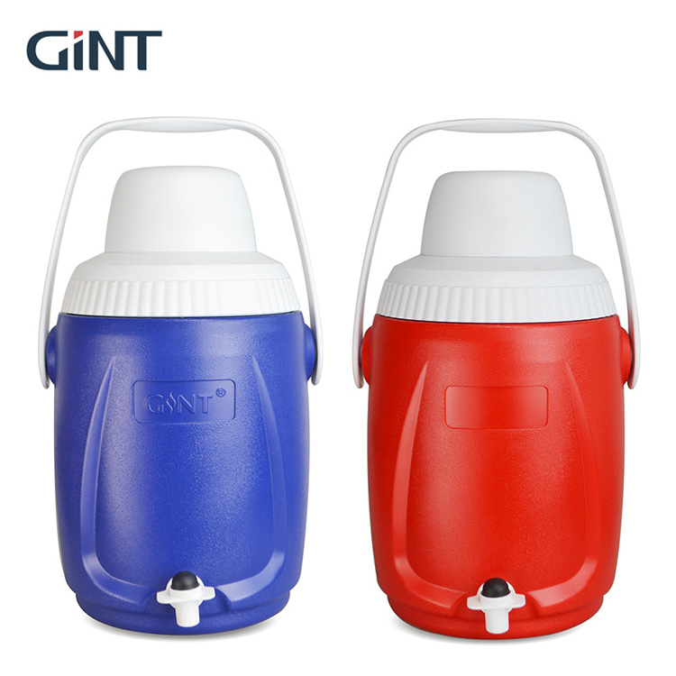 Gint 5L Cool Summer Plastic Double Wall Insulated Car Round Beer Wine Water Cooler Box Jug For Camping Outdoor