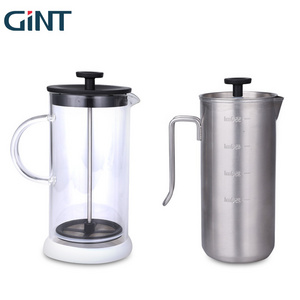 French Press Coffee Maker 304 Stainless Steel Coffee Press Filters System Heat Resistant Thickness Borosilicate Glass