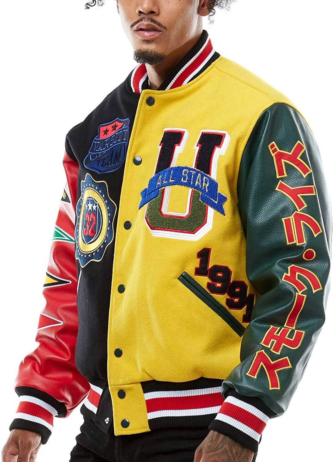 OEM custom winter wool chenille embroidery lettermen vintage varsity college jacket for men University Letterman Bomber Jacket