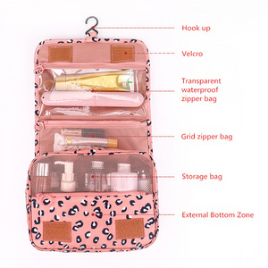 Ginzeal Travel polyester nylon PVC  bag Cosmetic Bag Women Make Up Pouch Waterproof Toiletries Beauty Ladies Bathroom Makeup bag