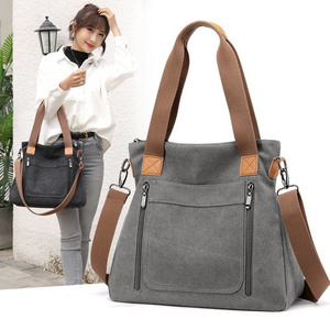 Ginzeal Cotton Tote Bag Women Canvas Travel Everyday Work Bag Canvas Tote Purses Crossbody Casual Day Bags With Zipper