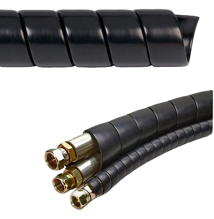 Heavy Duty Spiral Wrap HDPE Flexible Plastic Cable Sleeve Hose Protector