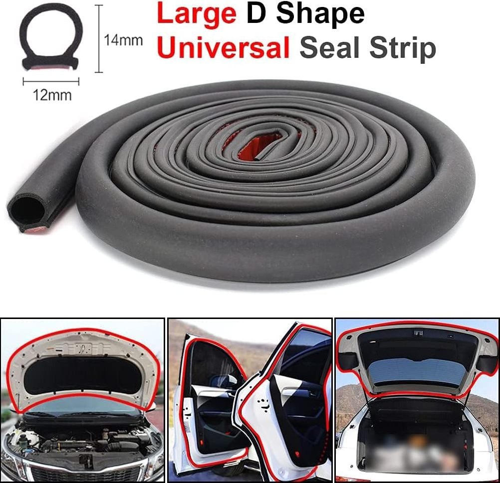 D-Type Car Door Weather Stripping Seal Strip with Adhesion ,Universal Automotive Weather Stripping