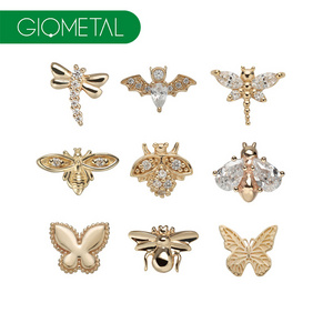 Giometal Animal Threadless Piercing Top Ends Lip Labet 14K Solid Gold Tragus Helix Body Jewelry Wholesale