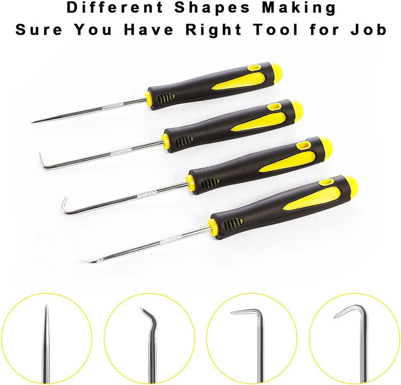 4pcs Long Pick and Hook Set Car Automotive Pick Tool for Removal Replace O Rings Oil Seals 24cm