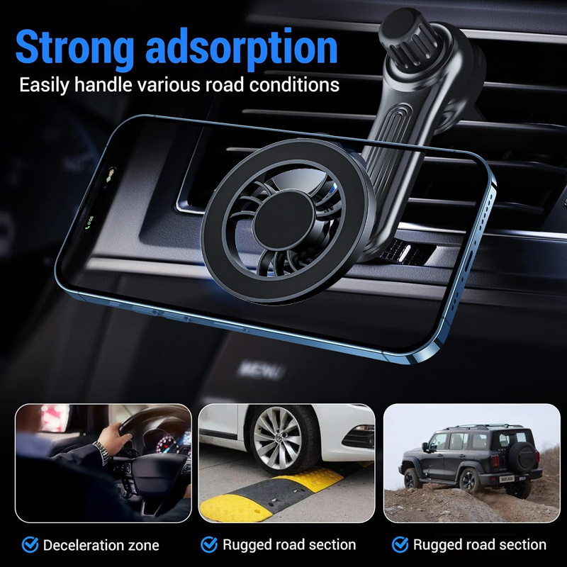 Strongest Magnets Magnetic Universal Car Air Vent Phone Mount Cradle for iPhone 15 14 13 12 Pro/Pro Max/Plus/Mini