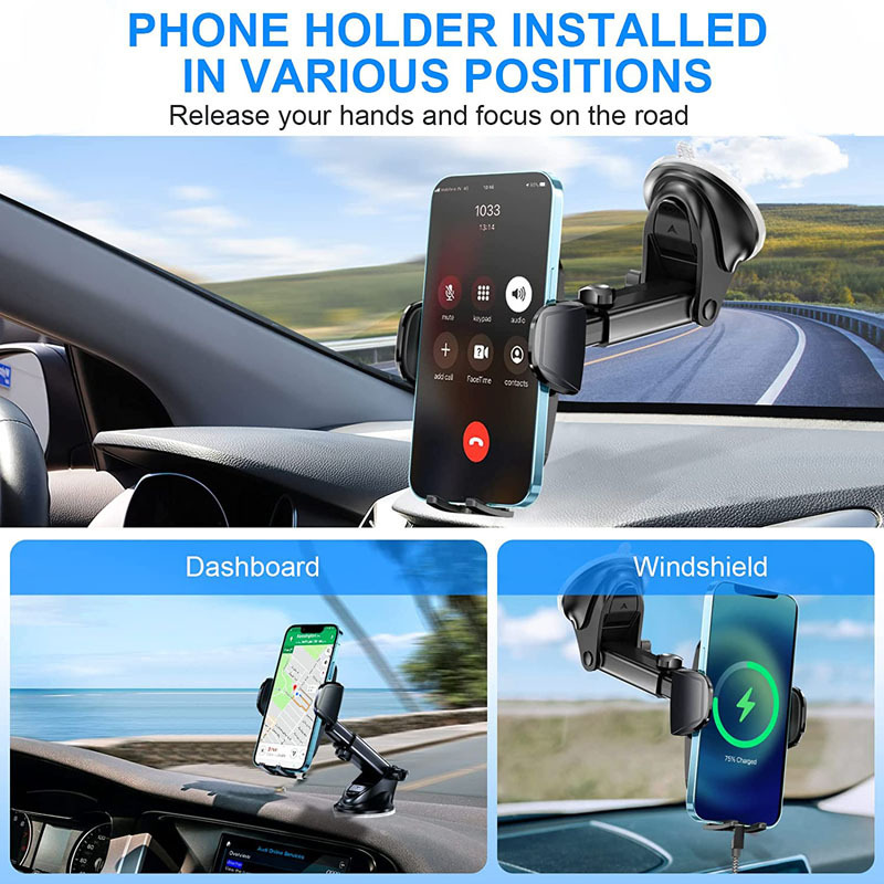 Auto Windshield Dash Mobile Phone Car Mount Holder for Cell Phones Apple iPhone 15 Pro Max Android Smartphone GPS