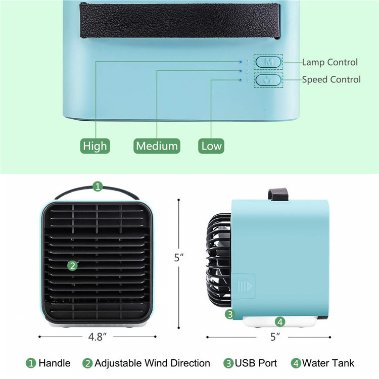 Air Cooler Desktop Mini Portable Air Conditioner Fan