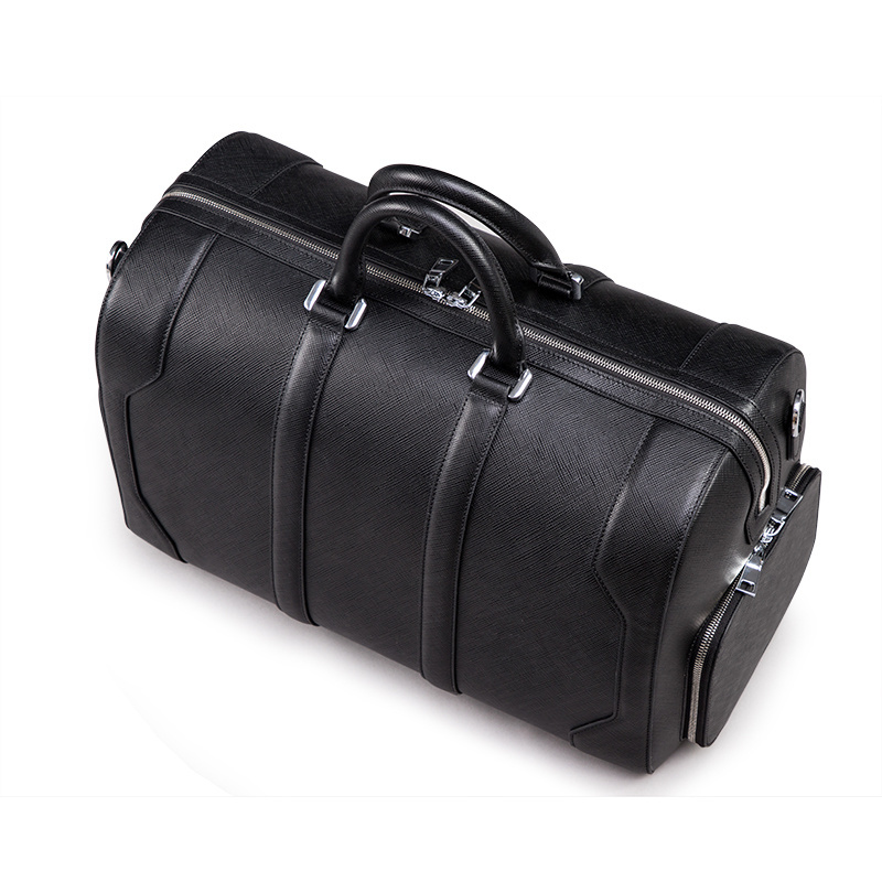 OEM Custom New Design Large Capacity Travel Overnight Bag Business Men Luxury leather duffel bag with shoe storage custom