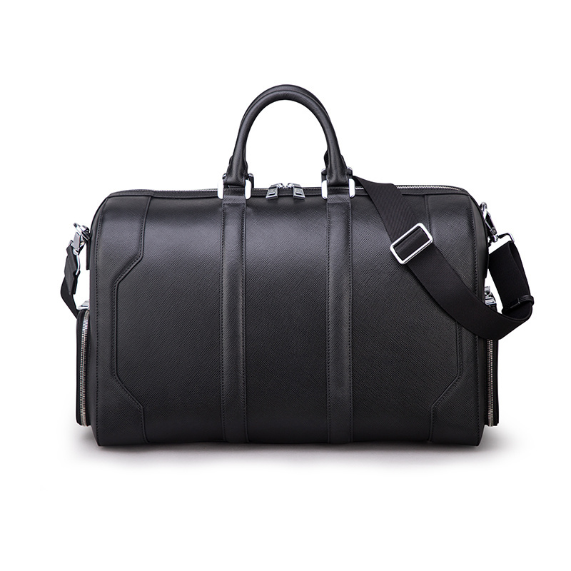 OEM Custom New Design Large Capacity Travel Overnight Bag Business Men Luxury leather duffel bag with shoe storage custom