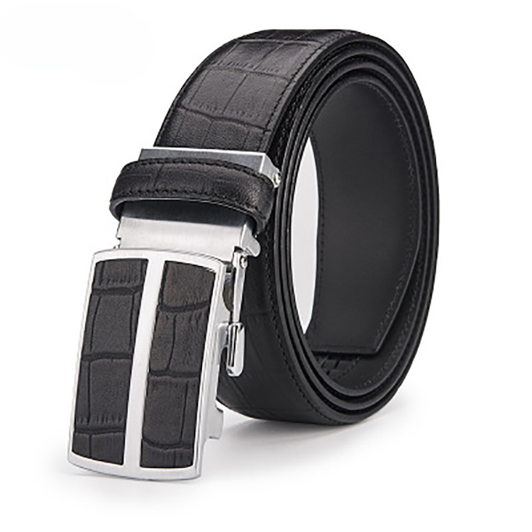 High End Top Layer Leather Belt Casual Business  Automatic Buckle Belt for men