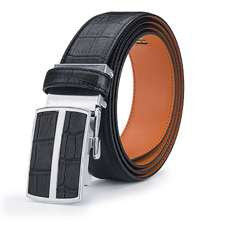 High End Top Layer Leather Belt Casual Business  Automatic Buckle Belt for men