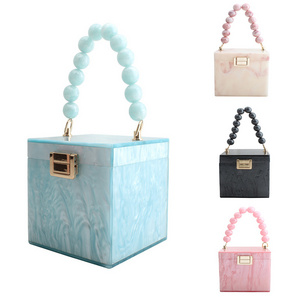 Customized Summer Style Fashion Personality Hard Acrylic Box bag Women Small Square Clutch Bag Lady Banquet Evening Bag