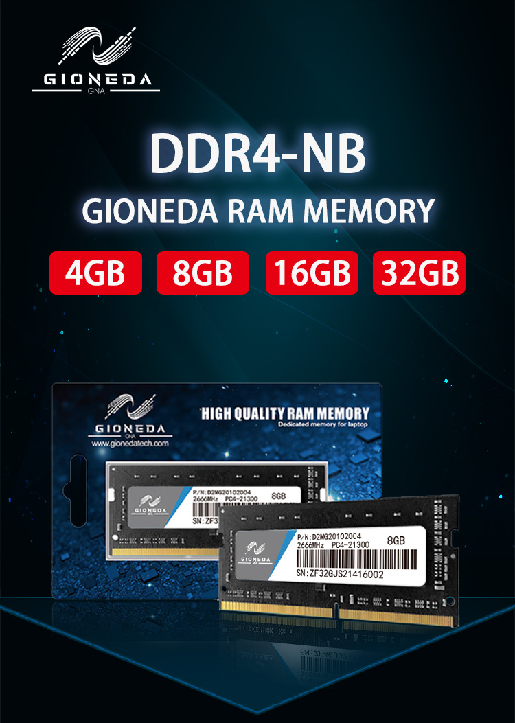 High Speed DDR4  4Gb 8GB 16Gb 32Gb RAM For Laptop