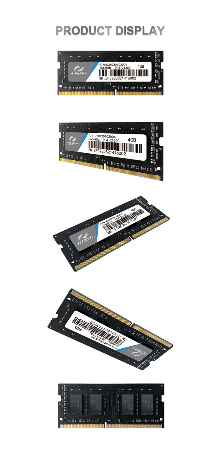 High Speed DDR4  4Gb 8GB 16Gb 32Gb RAM For Laptop