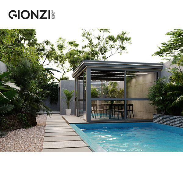 GIONZI Free Standing Villa house sunrooms winter garden glass houses aluminium triangle sunroom