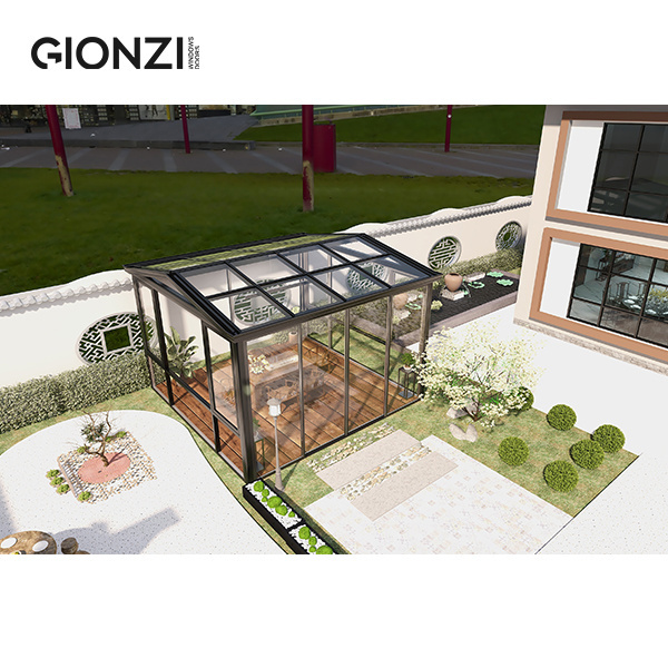 GIONZI Gazebo Greenhouse Sunroom For Outside Lounge Garden Meeting Dinning Activity Glass House