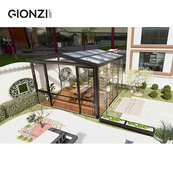 GIONZI Gazebo Greenhouse Sunroom For Outside Lounge Garden Meeting Dinning Activity Glass House