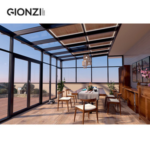 GIONZI Free Standing Villa house sunrooms winter garden glass houses aluminium triangle sunroom