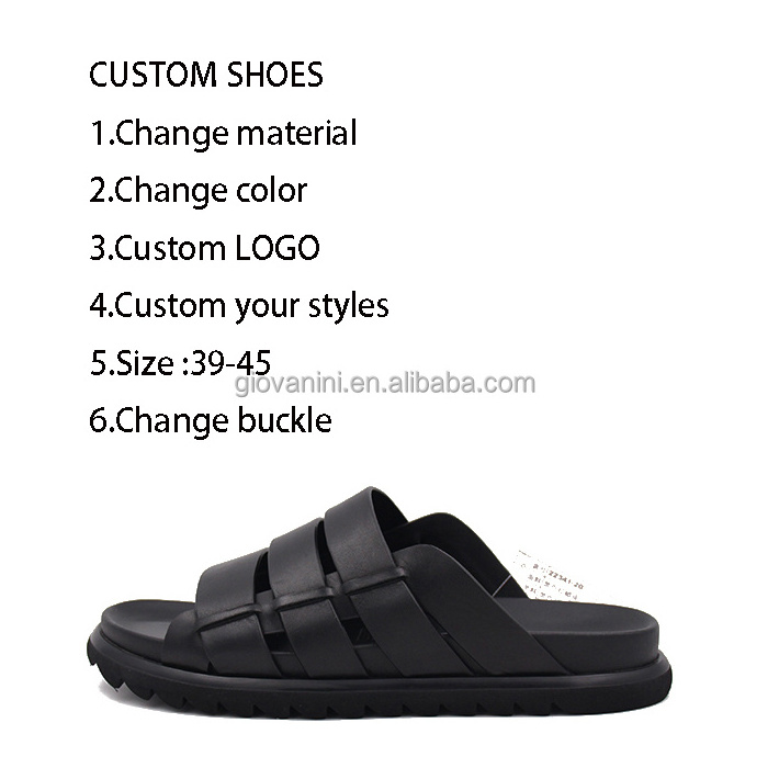 Leather Arabic Mens Casual Slippers OEM Custom Service Top Level Men PU GENUINE Leather Rubber Summer Woman Beach Shoes Spring